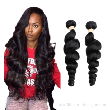 Factory Wholesale Price Raw Virgin Hair , Unprocessed Brazilian Real Human Hair Loose Wave Bundles With Closure